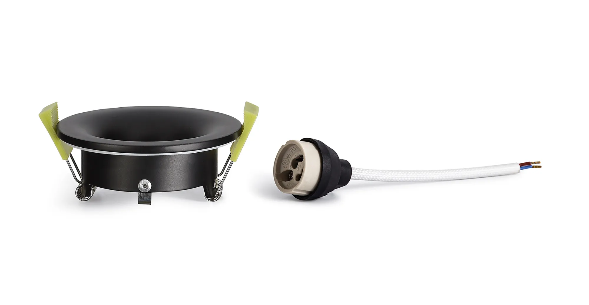 Bruve GU10 Recessed Round Matt Black IP65 Downlighter, Cut-Out 68mm